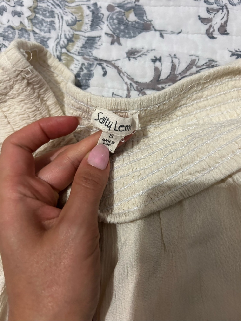 Light Cream Wide-Leg Women's Pants with Elastic Waist - Picture 3 of 4